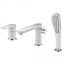 G1148 Смеситель Ванна GAPPO шар.d-35 врезной 3 отверстия, хром/белый