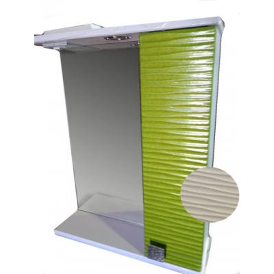 Зеркало + шкаф "FIESTA-60" волна 3D правый (белый мет.) 600*650*150 Зеркало + шкаф "FIESTA-60" волна 3D правый (белый мет.) 600*650*150