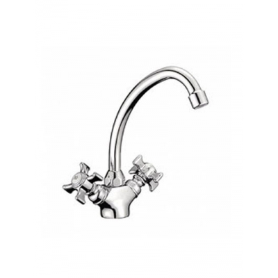 4111 Смеситель Кухня LEDEME 1/2 м/к Крест LUX