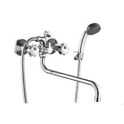 DR50045R Смеситель двуручный универсальный с поворотным изливом 30см, хром