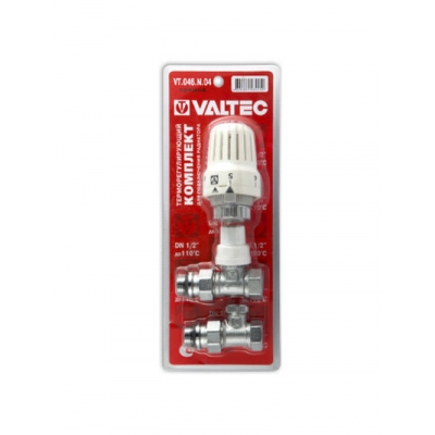 Комплект терморегулирующего оборудования VALTEC для радиатора, прямой 1/2" (терм.гол) (VT.046.N.04)