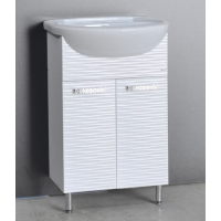 Подстолье "FIESTA-55" волна 3D 2 двери под умыв. "Эрика-55" (белый мет.) 487*800*302