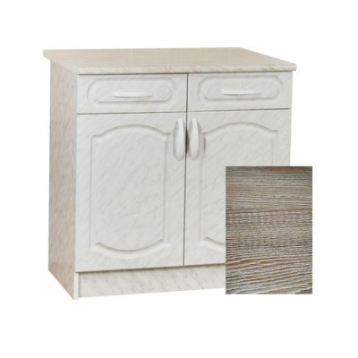 Рабочий стол 80 Ель (2дв+2ящ) фасад МДФ ,столешница цвет (САХАРА)