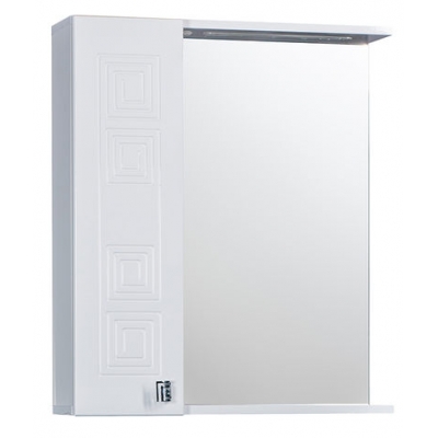 Зеркало "Греция 60" 002 С с подсветкой белый левый 600х720х166