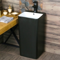 800-В125BWM (H15-CRBKW-M) - Раковина напольная ЧЕРНО-БЕЛАЯ MELANA 800-В125BWM (H15-CRBKW-M) - Раковина напольная ЧЕРНО-БЕЛАЯ MELANA