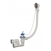 А-8008 Cифон для ванны (обвязка) ОРИО 1 1/2"х40, регулируемая, с переливом