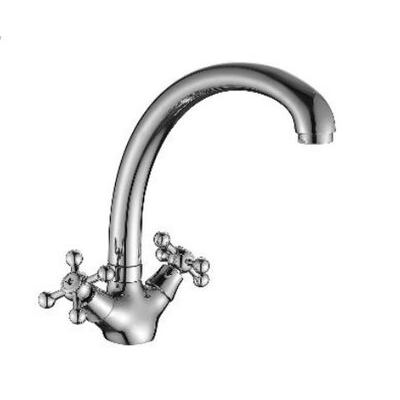 DR54029 Смеситель двуручный для кухни с поворотным изливом, хром