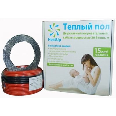 Нагревательный кабель HeatUp 200 Вт (комплект) В БЕТОННУЮ СТЯЖКУ, 10 метров на площадь 1,3м НОВИНКА!!!