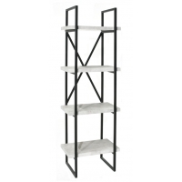 Пенал-стеллаж "АНТЕЯ", светлый бетон, 4 полки, 500х1600х350