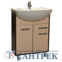 Подстолье "ЭКОНОМ-60" 2дв+1ящ (венге/дуб млечн) под умыв Эрика 61 590х800х284