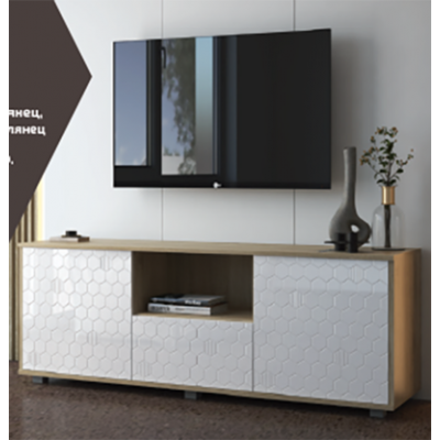 Тумба под ТВ "Шарм", 2 двери+1 ящик, 1540*585*430 (Белый глянец) МДФ (1 место) Тумба под ТВ "Шарм", 2 двери+1 ящик, 1540*585*430 (Белый глянец) МДФ (1 место)