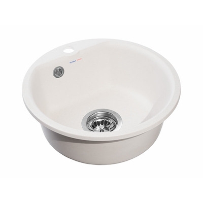Мойки GRANFEST SMART SM435 (мрамор) 1-чаша d=435мм БЕЛЫЙ (без сифона)