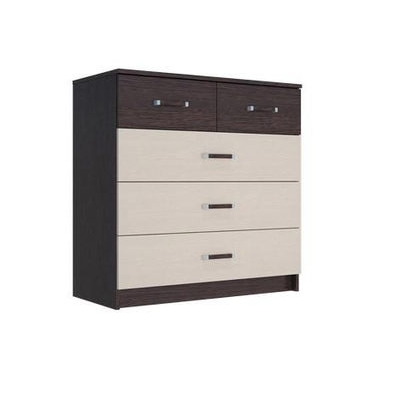 Комод ЛДСП Вега К-04 (Комод 5/2 ящ.) (Фасад ЛДСП-Дуб молоч.Каркас-венге,866*882*417) (2 места) АИ-23