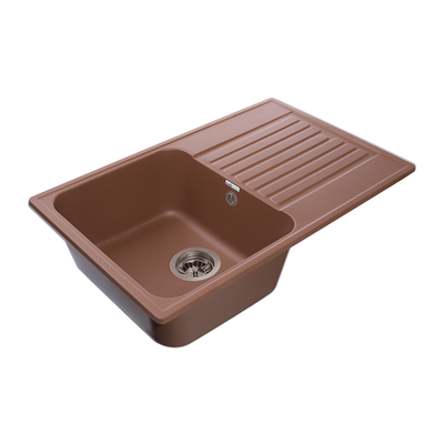 Мойка GRANFEST-QUARZ (ECO) - 78 1 чаша+крыло 740*480 мм (ТЕРРАКОТ)(без сифона)