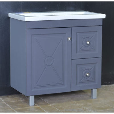 Подстолье "Клео-80" Грей софт (серый) 1 дверь 2 ящика под умыв "Como-80" 800*780*430мм Подстолье "Клео-80" Грей софт (серый) 1 дверь 2 ящика под умыв "Como-80" 800*780*430мм