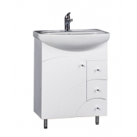 Подстолье "Макарена-65" (белый) 1 дверь, 3 ящика под умывальник "Стелла-65" 610х800х331