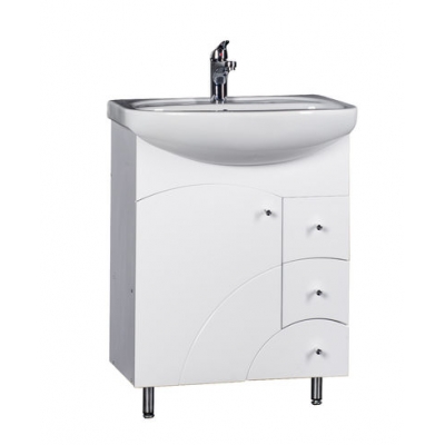 Подстолье "Макарена-65" (белый) 1 дверь, 3 ящика под умывальник "Стелла-65" 610х800х331 Подстолье "Макарена-65" (белый) 1 дверь, 3 ящика под умывальник "Стелла-65" 610х800х331