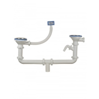 А-40092-1 Набор ОРИО для двойного сифона 3 1/2 х 40, с переливом и одним отводом