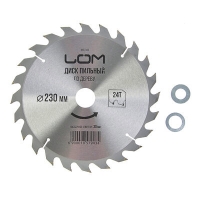 Диск пильный по дереву ЛОМ, быстрый рез, 230 х 30 мм (кольца на 20, 16), 24 зуба 1857943