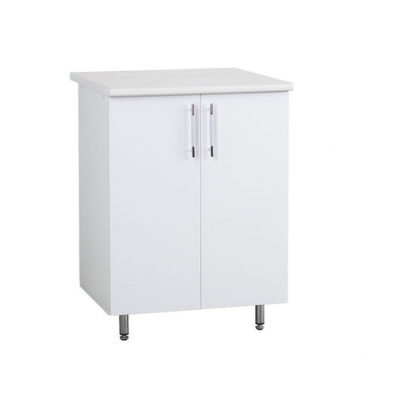 Рабочий стол 60 белый металлик фасад МДФ,столешница цвет (САХАРА)