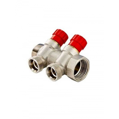 Коллектор 1 2 выхода с регулировочными вентилями Евроконус 3/4 VALTEС (VTс.560 NE.060502)