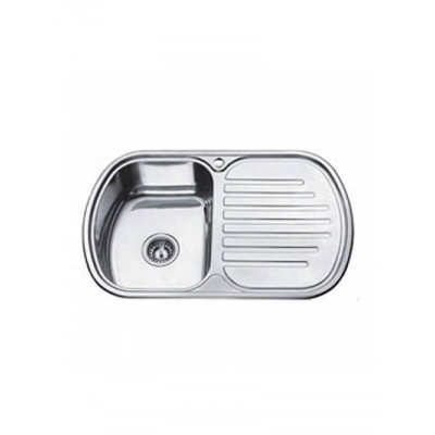 Мойка LEDEME врезная 77*49 т.0,8 левая ГЛЯНЕЦ бол.сиф. (L97749-L) (+ сифон)