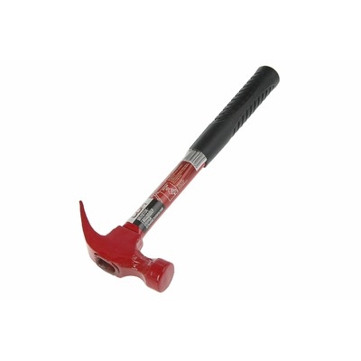 Молоток-гвоздодер ЛОМ, металлическая обрезиненная рукоятка, 450 г 2679410