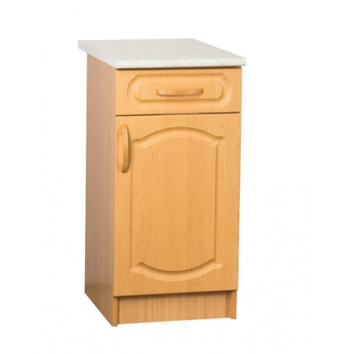 Рабочий стол 40 бук (1ящик) фасад МДФ ,столешница цвет (КАРАРА)