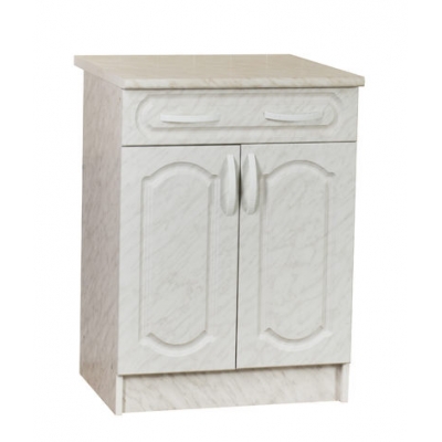 Рабочий стол 60 карара (1ящик) фасад МДФ столешница цвет (КАРАРА)