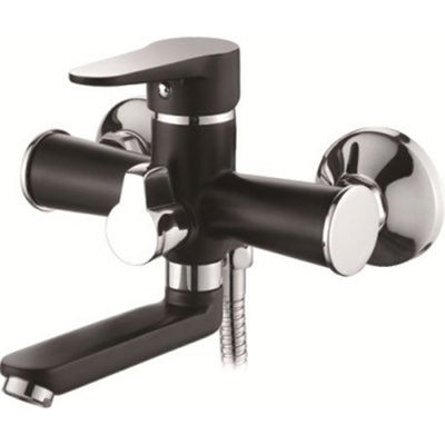 83112В Смеситель Ванна LOFFREY d-35 кор нос (чёрный) 83112В Смеситель Ванна LOFFREY d-35 кор нос (чёрный)