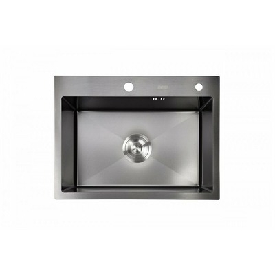 Мойка нерж врезная 700x480х230 т (3,0+1.2mm) черная НМ 7048 (+ сифон, колландер, дозатор мыла) AISI 304