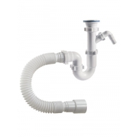 S-41059 Сифон прямоточный ОРИО 1 1/2" х 40 с одним отводом и гибкой трубой 40-40/50