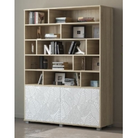 Стеллаж "Шарм" 2100х1250х450 Сонома/Белый глянец Стеллаж "Шарм" 2100х1250х450 Сонома/Белый глянец