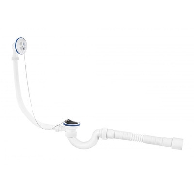 ВП 0653 Сифон для ванн (обвязка) "МИНИ Элит" 1 1/2"х40, с пласт.реш D=70 мм, с гиб.тр 40-40/50