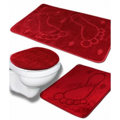 Коврик д/ванны 3 предм. ZALEL 55*85- красный Турция