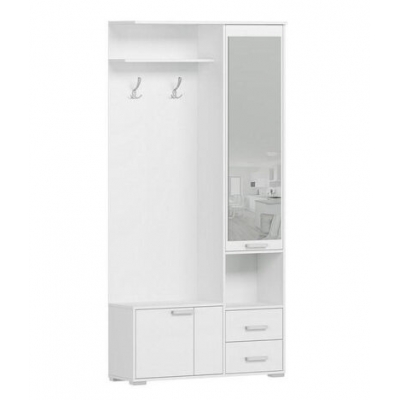 Прихожая Домино А Шкаф с зеркалом Корпус - Белый (Гладкий) Фасад ЛДСП - Белый (Гладкий) ОД951 Прихожая Домино А Шкаф с зеркалом Корпус - Белый (Гладкий) Фасад ЛДСП - Белый (Гладкий) ОД951