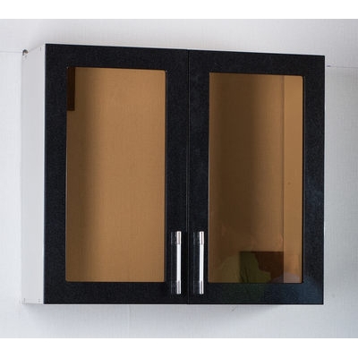 Шкаф для посуды 80 черныый металлик (со стеклом) фасад МДФ