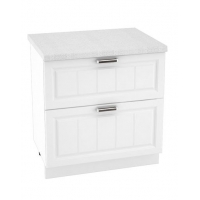 Шкаф нижний (рабочий стол) 800 (2 ящика) Прага Белое дерево ф МДФ (ст.ант) 3 кор.(Н802 Ф52 СТ800)