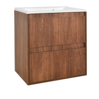 Тумба "Верона 90" 2 ящика подвесная (дуб светлый) под ум.Paola Elegante 900 (900*520*450)