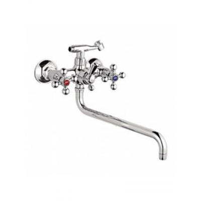 2619-2 Смеситель Ванна LEDEME Крест 1/2 м/к LUX шаровое переключение