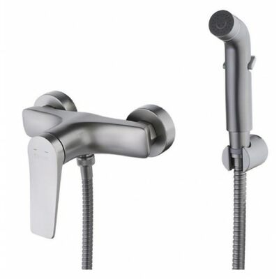 3718GM Бронкс Смеситель настенный с гигиеническим душем, графит LEMARK 3718GM Бронкс Смеситель настенный с гигиеническим душем, графит LEMARK