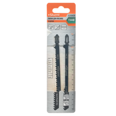 5250604 Пилки для лобзика Sturm! T344D 2шт быстрый рез,5-100мм, мяг.древ, ДСП, ДВП,стол.плиты 5250604 Пилки для лобзика Sturm! T344D 2шт быстрый рез,5-100мм, мяг.древ, ДСП, ДВП,стол.плиты