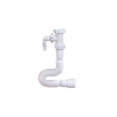 АС-101325 Гибкая труба (гофра) ОРИО с гайкой 1 1/2" х 40/50, с отводом, длина 1250 мм