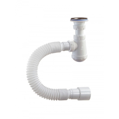 М-32020 Сифон бутылочный ОРИО 1 1/4" х 32 "ЧИК - ум. бут" , с гиб трубой 32х40/50 дл.650