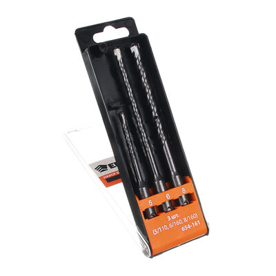 Набор буров по бетону системы SDS-plus, серия MASTER 3 шт (5/110, 6/160, 8/160) ЕРМАК 654-161