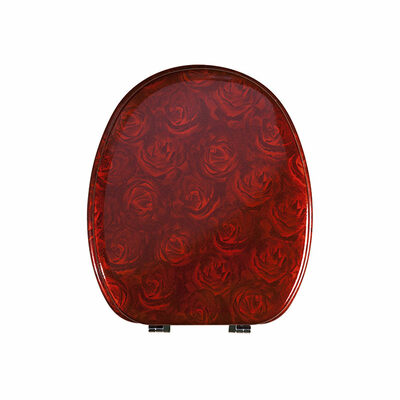 Сиденье д/унитаза МДФ/ МИКРОЛИФТ ОРИО КД-09м "Красная роза"