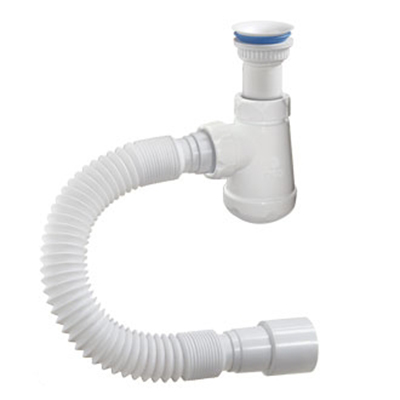 АВ-71059 Сифон бутылочный ОРИО 1 1/4" х 40 с пласт.выпуском D=63 ммх40 , с гибкой трубой 40-40/50