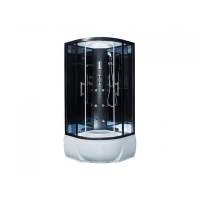 Душ. кабина ER5709TP-C24-RUS 900*900*2150см, зад стенка зеркальная ст.тон. 4 мм г/м выс.под. проф.чер.