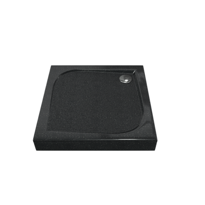 Поддон КВАДРО мрамор 90х90 (без автослива) Антрацит (чёрный) ЛП00046