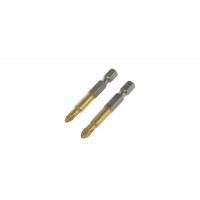 Биты ТУНДРА, намагниченные, сталь S2, 58-60 HRC, TiN, PH2 х 50 мм, 2 шт. 1414804